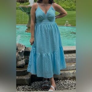 Jaipur Light Blue Midi Dress